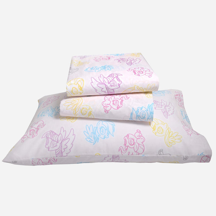 Organic Cotton My Little Pony 3-Piece Sheet Set & Pillowcase - Twin - Childrens Bedding, Kids Bedding, Morning Bird Bed & Bath