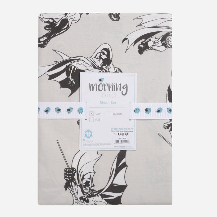 Organic Cotton Batman™ 3-Piece Sheet Set & Pillowcase - Twin - Childrens Bedding, Kids Bedding, Morning Bird Bed & Bath