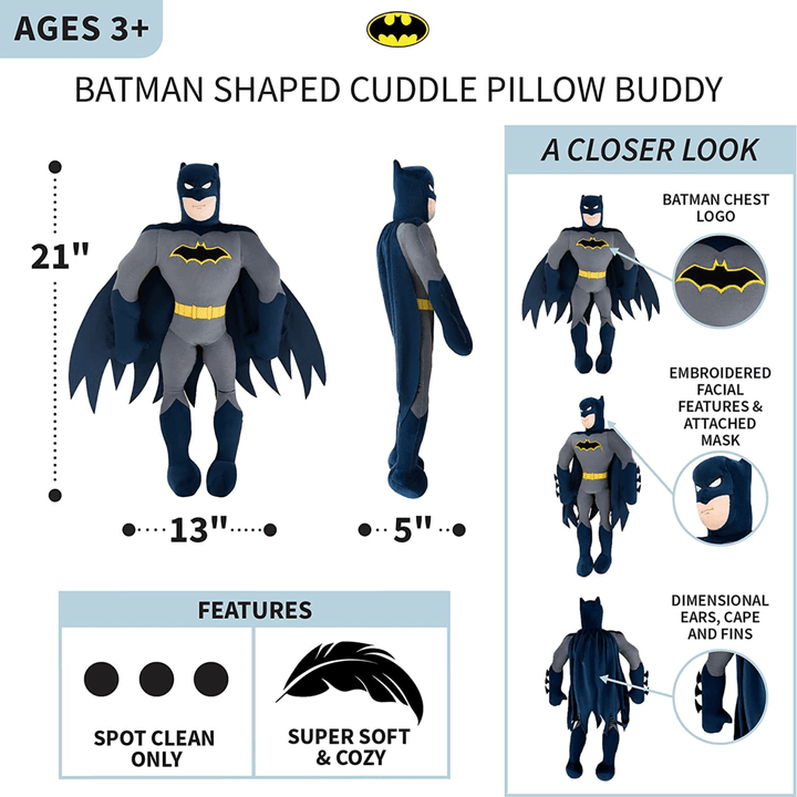 Batman Pillow Buddy - Childrens Bedding, Kids Bedding, Morning Bird Bed & Bath