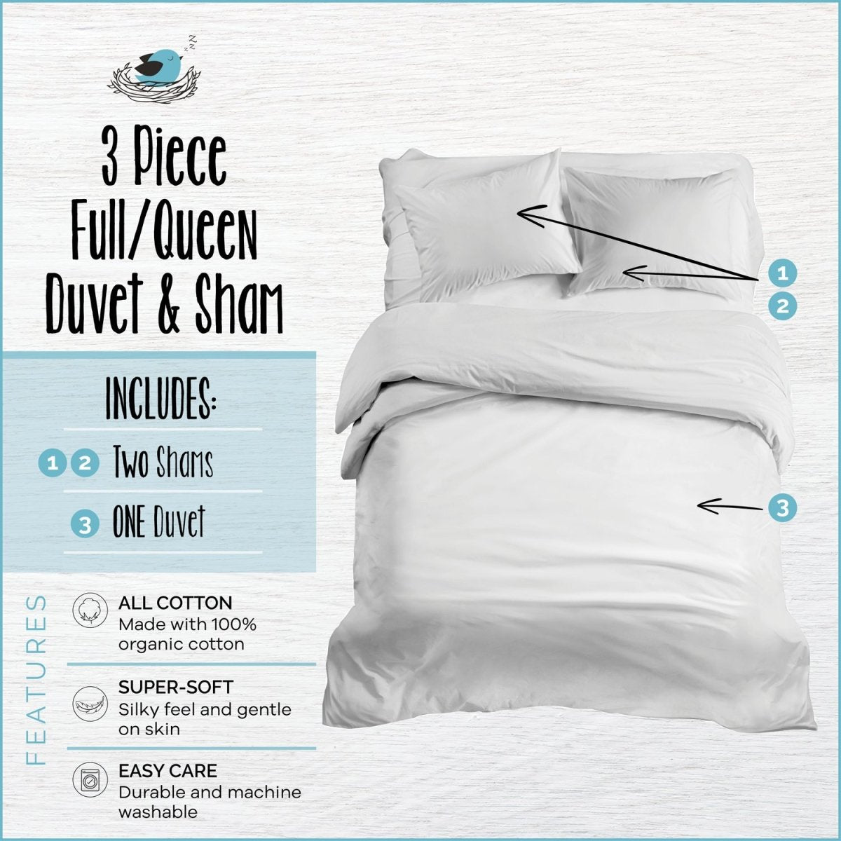Organic Cotton Hot Wheels™ Duvet Cover with 2 Shams - Full/Queen - Childrens Bedding, Kids Bedding, Morning Bird Bed & Bath