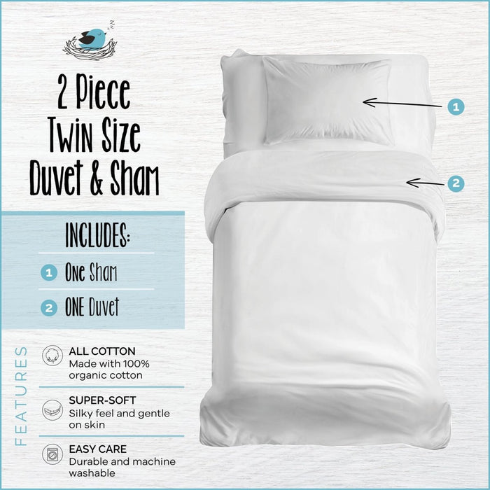 Organic Cotton Jurassic World™ Duvet Cover with 1 Sham - Twin - Childrens Bedding, Kids Bedding, Morning Bird Bed & Bath