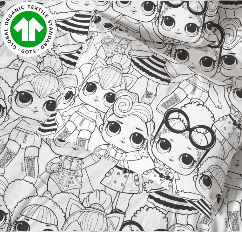 Organic Cotton L.O.L. Surprise!™ 4-Piece Sheet Set & 2 Pillowcases - Full - Childrens Bedding, Kids Bedding, Morning Bird Bed & Bath