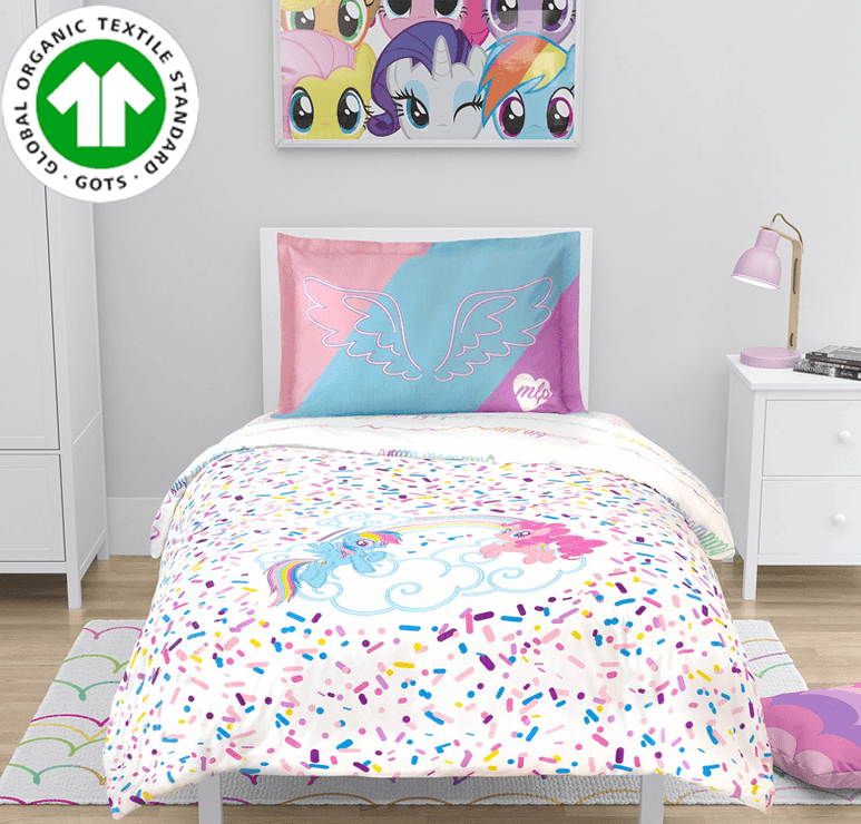 Organic Cotton My Little Pony Duvet Cover with 1 Sham - Twin - Childrens Bedding, Kids Bedding, Morning Bird Bed & Bath