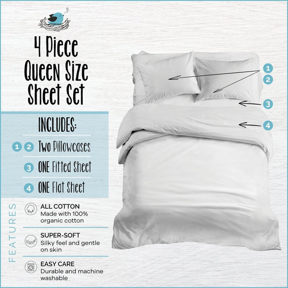 Organic Cotton PAW Patrol™ 4-Piece Sheet Set - Queen - Childrens Bedding, Kids Bedding, Morning Bird Bed & Bath