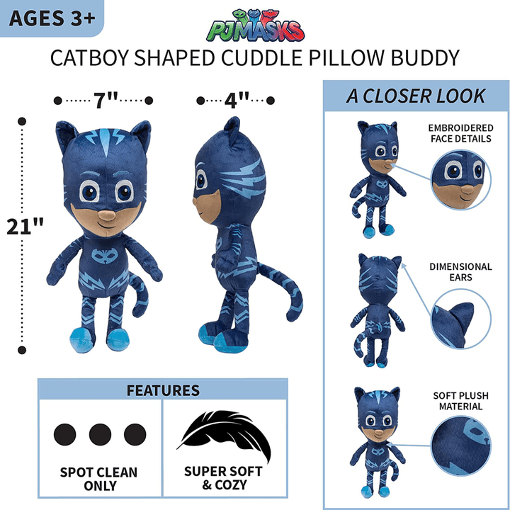 PJ Masks Pillow Buddy - Catboy - Childrens Bedding, Kids Bedding, Morning Bird Bed & Bath