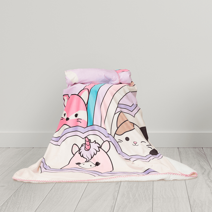 Squishmallows Sherpa Throw - Ultra Soft - Childrens Bedding, Kids Bedding, Morning Bird Bed & Bath